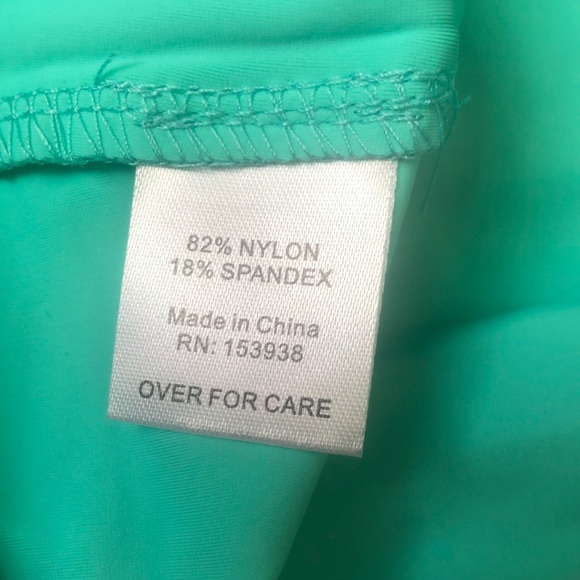 All for color swim V neck top teal L - Picture 3 of 6